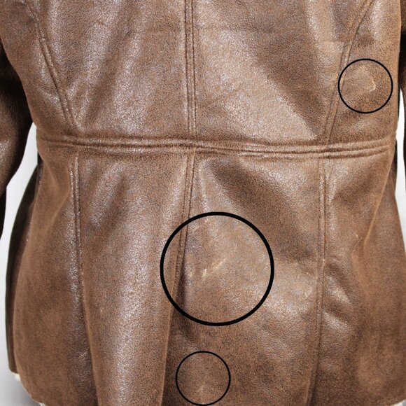 70s Rocker-Inspired Chocolate Brown Sherpa Jacket Penny Lane & Daisy Jones - Picture 9 of 13